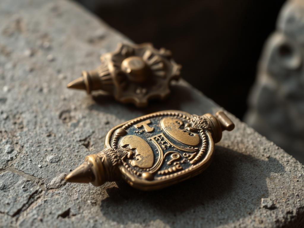 Two badges from the mud